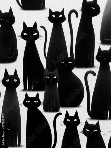 black and white cats