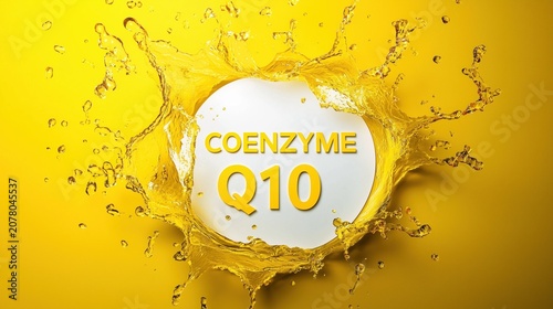 Coenzyme Q10 Supplement Splash Product Mockup