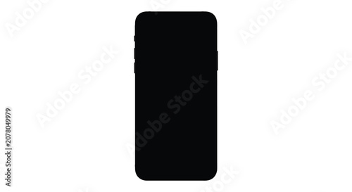 Cuadro en lienzo Smartphone Silhouette On White Background Modern Mobile Device Design