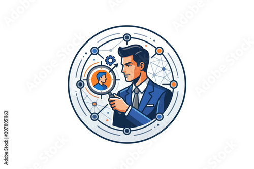 Fotografie Recruitment and Talent Search Vector Badge