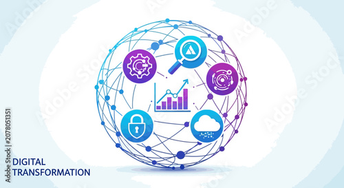Businesses adopt digital transformation with technology and data analysis