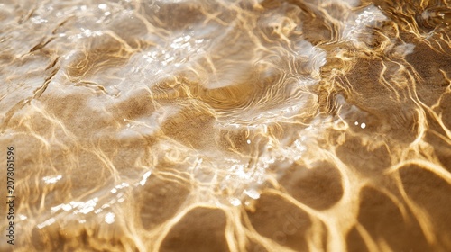 Sunlight reflecting off golden water surface