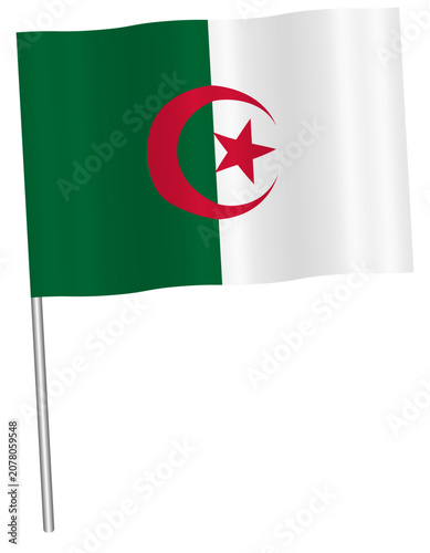 wave flag of Algeria icon vector illustration