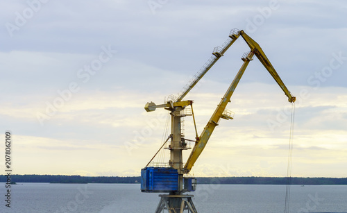 Port crane against the sky.