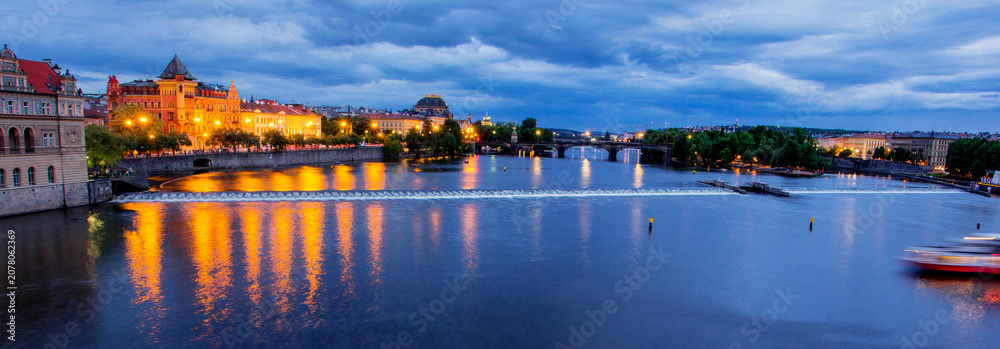 Naklejka premium The Vitava River at Prague, Czech Republic