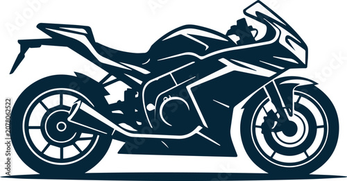 Canvastavla motorcycle racing bike side view vector outline stencil
