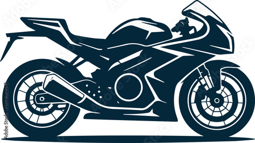 Foto motorcycle streamlined sport bike silhouette vector for logo