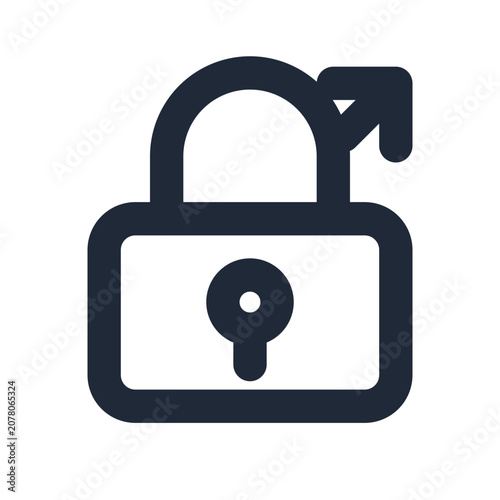 Photos Ransomware line icon, cybersecurity outline symbol