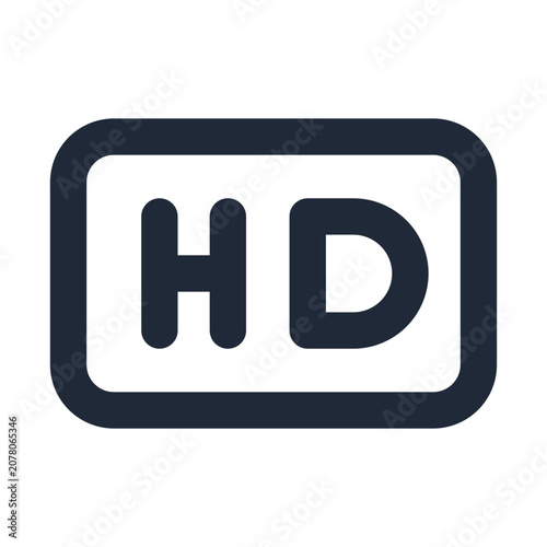 Video quality hd line icon, video outline symbol