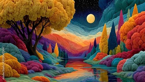 Dynamic Colorful Nature Inspired Abstract Background Representing Hope, Growth and Inner Harmony