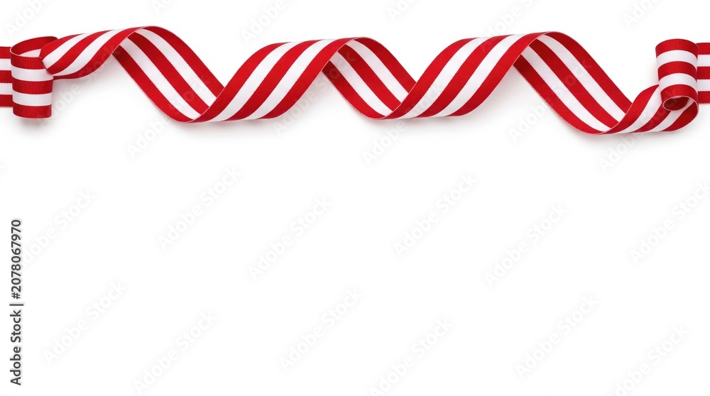 Obraz premium Canadian labour day red and white striped ribbon decoration