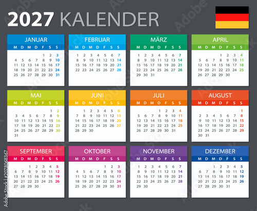 2027 Calendar - vector illustration