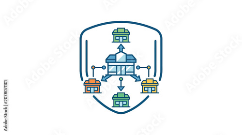 Franchise Business Security and Protection Shield Icon