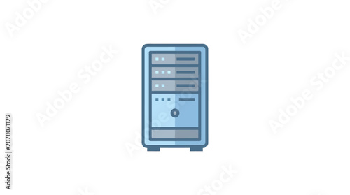 Minimalist Server Tower Icon for Data Center and Network Technology