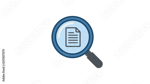 Magnifying Glass Focused on Document Icon