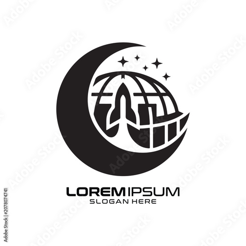 Global Rocket logo design illustrates a powerful modern corporate Global Rocket logo icon