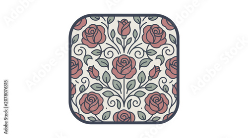 Vintage Floral Rose Pattern Seamless Background