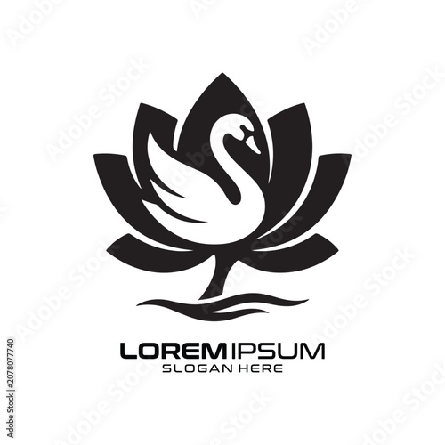 Swan Flower logo design creates a unique elegant aesthetic Swan Flower logo concept