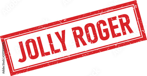 Cuadro en lienzo A red rubber stamp mark showing the phrase Jolly Roger in a vintage distressed g