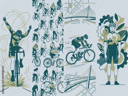 Energetic Cyclists Racing and Training in Dynamic Urban and Natural Landscapes