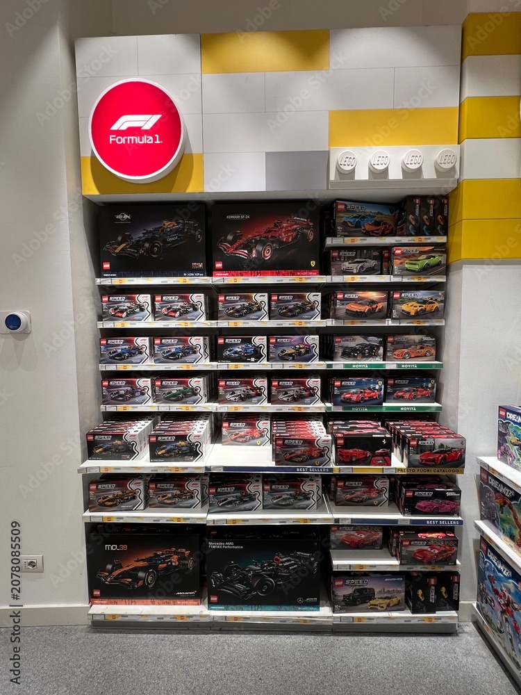 Obraz premium Milan, Italy June 10, 2026 Lego F1 section