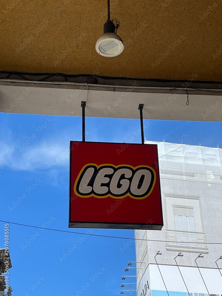 Obraz premium Milan, Italy June 10, 2026 Lego store sign