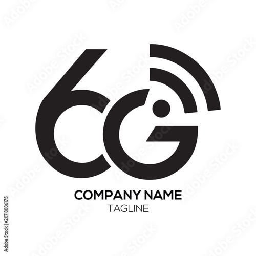 6G Logo Technology Signal Connection Modern Wireless Professional Fast Speed 6G Logo