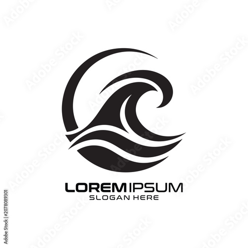 Wave logo for water sports and ocean lifestyle brand identity Wave logo.