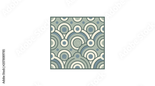 Retro Geometric Pattern - Abstract Circles and Arches Seamless Design
