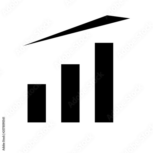 Business Growth Chart with Increasing Bar Graph and Upward Arrow