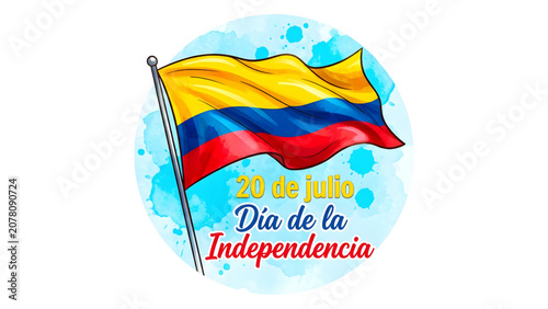Konstfotografi Colombian Flag on Independence Day