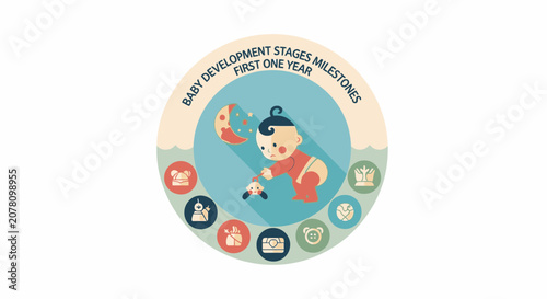 Baby Development Milestones First Year Infographic.