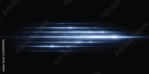 Abstract Blue Speed Light Trails with Glowing Energy Lines, Futuristic Motion Streaks and Digital Technology Background