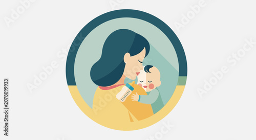 Mother holding her baby with love and care 1.
