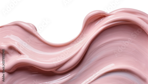 Tableau sur toile Pink cosmetic cream swirl, isolated on transparent background