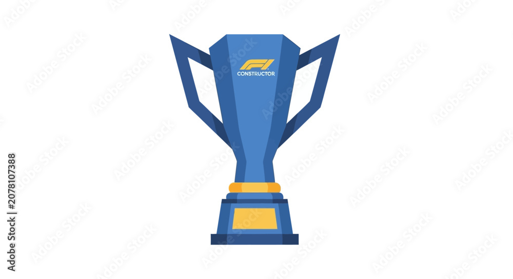Obraz premium Formula 1 Trophy - Blue and Gold Championship Award Icon Vector Illustration