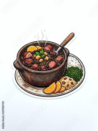 Feijoada Brazilian Stew with Rice and Oranges