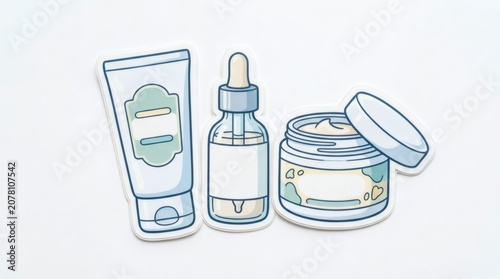 Cosmetic Skincare Products Illustration