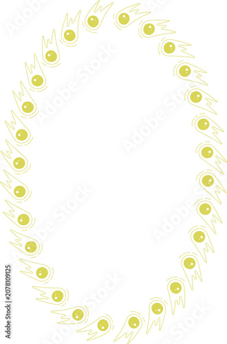 Shooting star frame. Outer space star. Frame with empty space for your text. Baby shower design