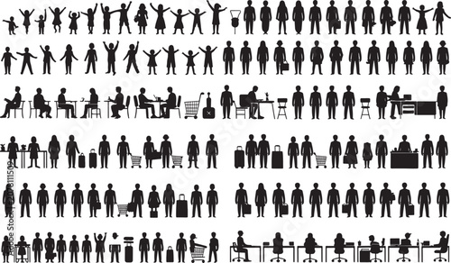 Set of people silhouettes