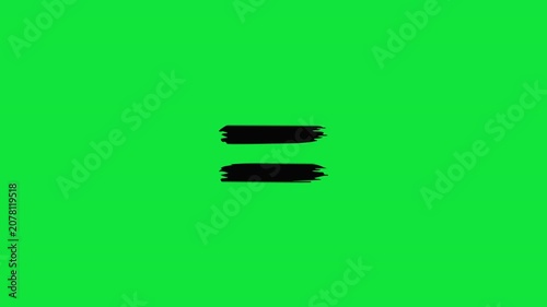 Hand-drawn Equal Sign Animation on Green Screen