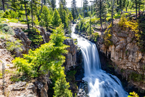 Canvas Print Scenic view of Undine Falls Yellowstone