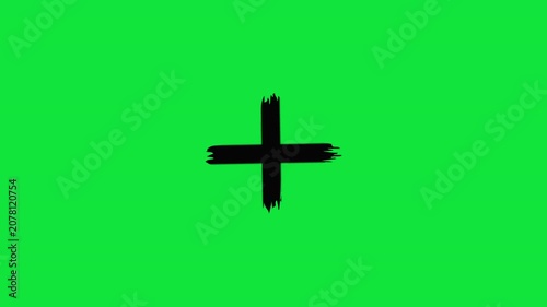 Animated Plus Sign on Green Screen