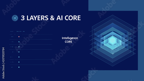 Photos Hexagonal layered diagram with text and slider control a digital illustration in