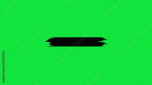 Black Paint Brush Stroke Transition on Green Screen