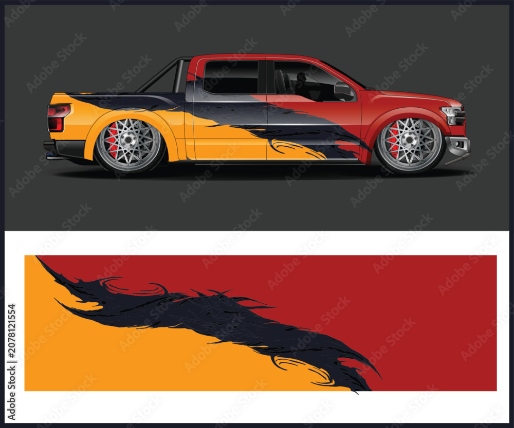 Fototapeta premium Dynamic Pickup Truck Wrap Design