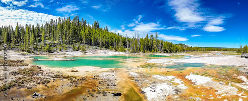Scenic panorama of Norris Geyser Basin