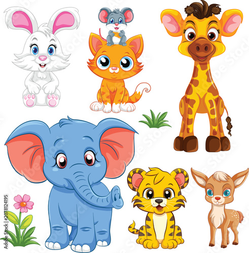 Cute Wild Animal Vector Collection