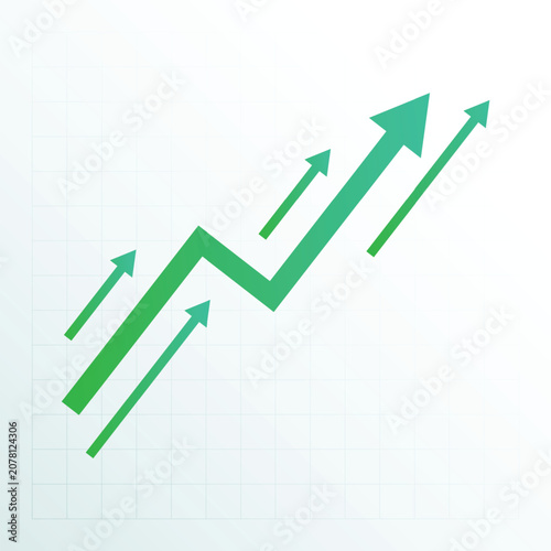 corporate business growth arrow showing upward trend