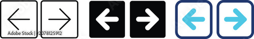 Foto Left and right arrow vector icon set for navigation and user interface